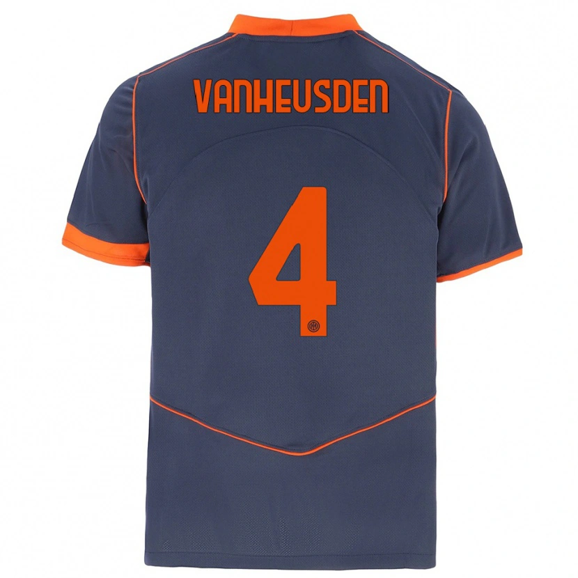 Danxen Hombre Camiseta Zinho Vanheusden #4 Gris Naranja Equipación Tercera 2025/26 La Camisa México