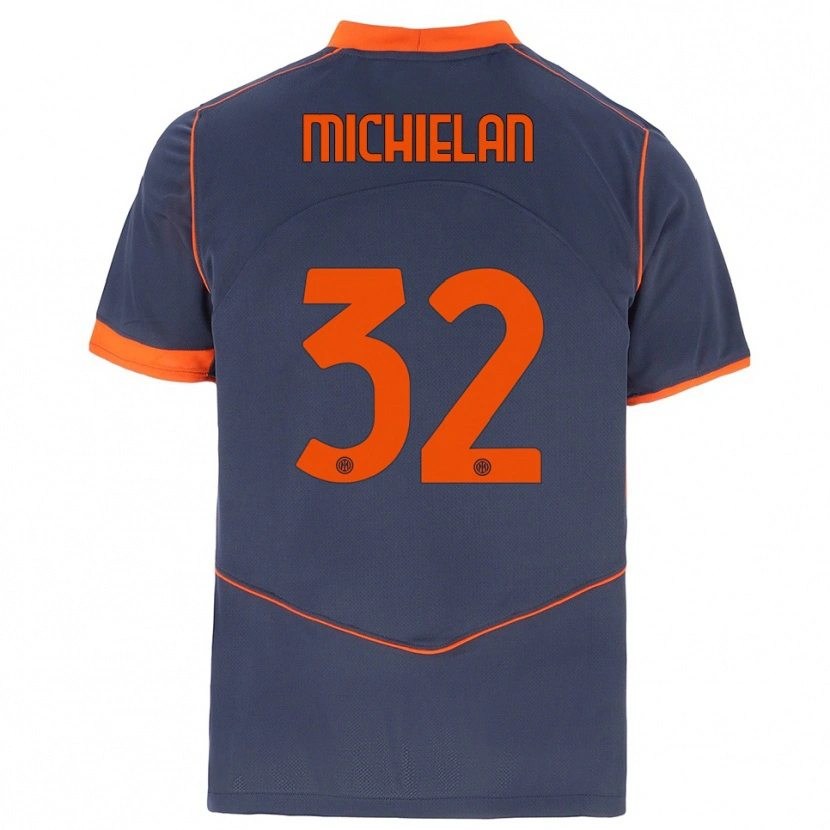 Danxen Hombre Camiseta Mattia Michielan #32 Gris Naranja Equipación Tercera 2025/26 La Camisa México