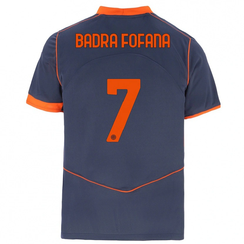 Danxen Hombre Camiseta Aliou Badra Fofana #7 Gris Naranja Equipación Tercera 2025/26 La Camisa México