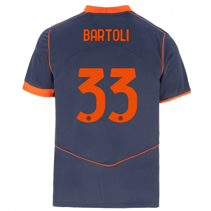 Danxen Hombre Camiseta Elisa Bartoli #33 Gris Naranja Equipación Tercera 2025/26 La Camisa México