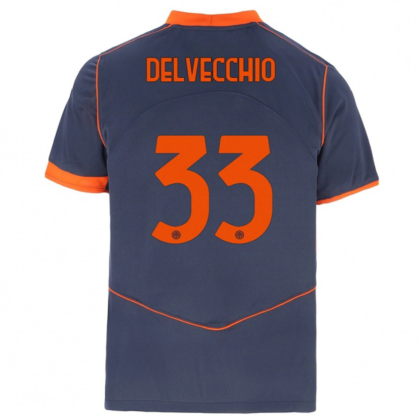 Danxen Hombre Camiseta Gabriele Delvecchio #33 Gris Naranja Equipación Tercera 2025/26 La Camisa México