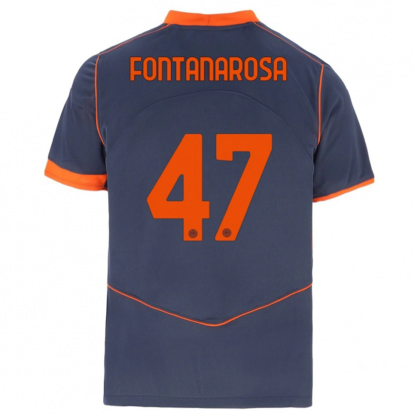 Danxen Hombre Camiseta Alessandro Fontanarosa #47 Gris Naranja Equipación Tercera 2025/26 La Camisa México