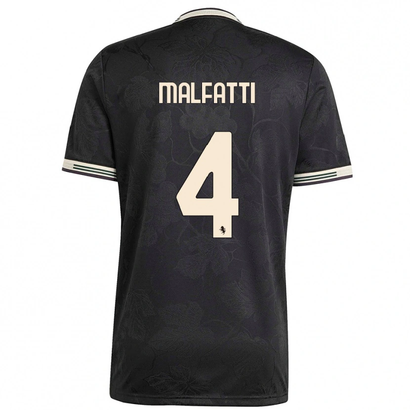 Danxen Hombre Camiseta Tiago Malfatti #4 Negro Blanco Verde Equipación Tercera 2025/26 La Camisa México