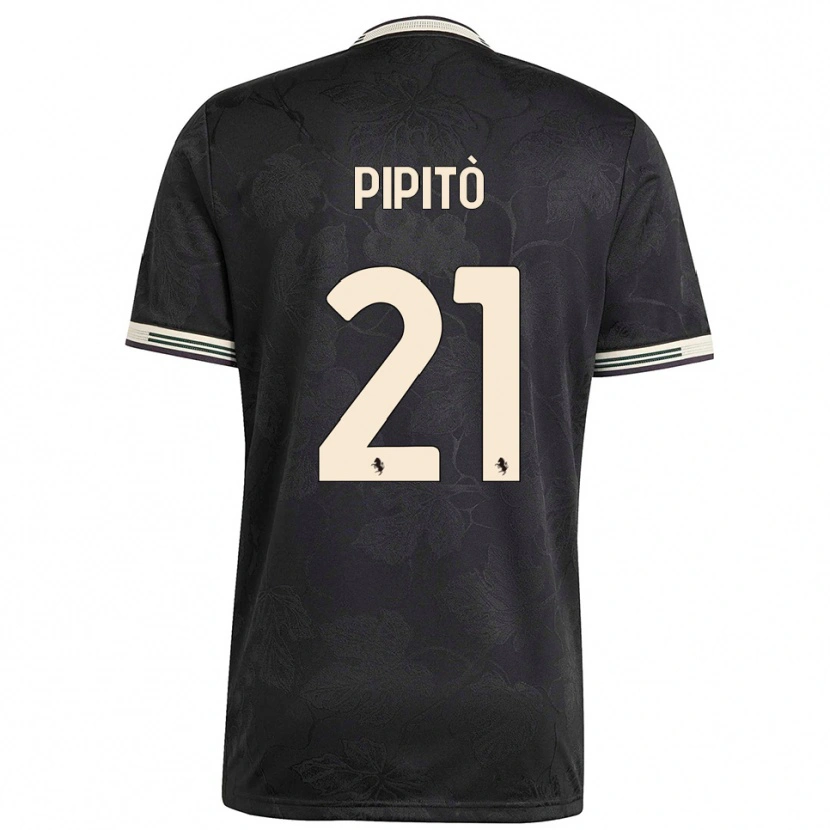 Danxen Hombre Camiseta Giuseppe Pipitò #21 Negro Blanco Verde Equipación Tercera 2025/26 La Camisa México