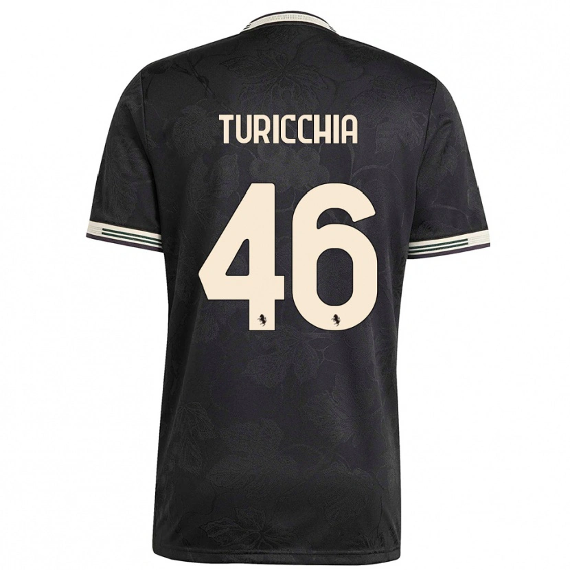 Danxen Hombre Camiseta Riccardo Turicchia #46 Negro Blanco Verde Equipación Tercera 2025/26 La Camisa México