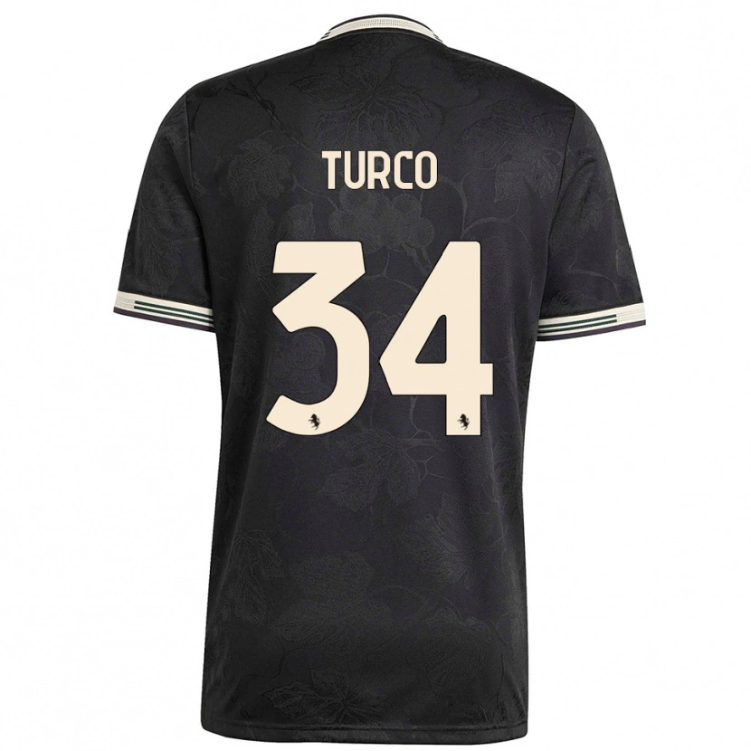 Danxen Hombre Camiseta Stefano Turco #34 Negro Blanco Verde Equipación Tercera 2025/26 La Camisa México