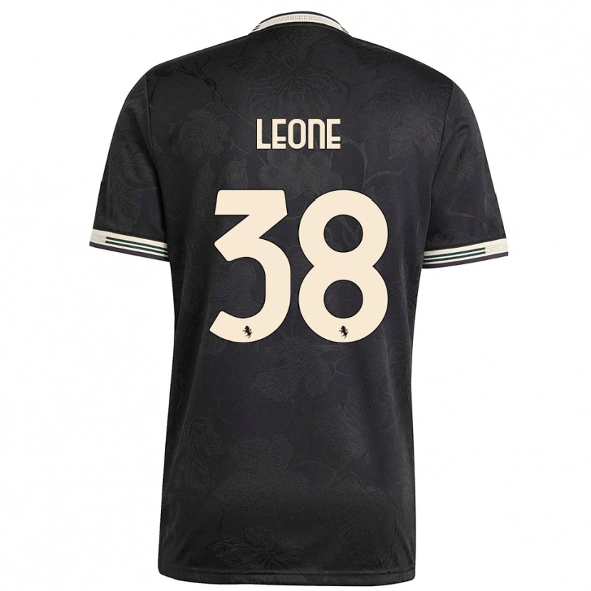Danxen Hombre Camiseta Francesco Leone #38 Negro Blanco Verde Equipación Tercera 2025/26 La Camisa México