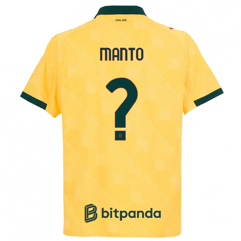 Danxen Hombre Camiseta Gaetano Manto #0 Amarillo Negro Equipación Tercera 2025/26 La Camisa México
