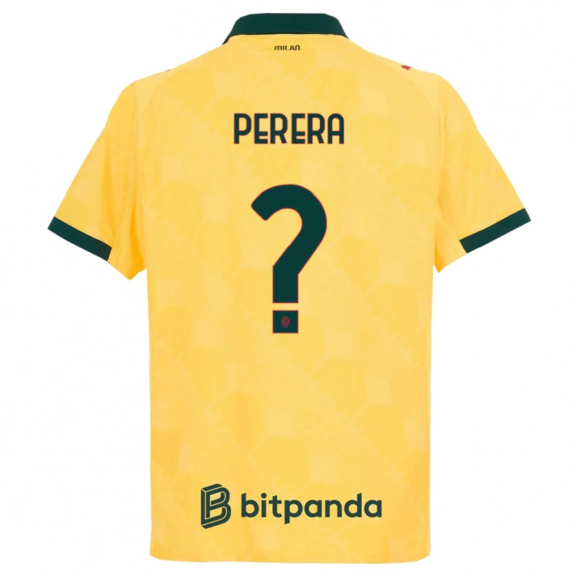 Danxen Hombre Camiseta Nirash Raffaello Perera #0 Amarillo Negro Equipación Tercera 2025/26 La Camisa México