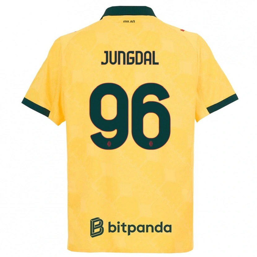 Danxen Hombre Camiseta Andreas Jungdal #96 Amarillo Negro Equipación Tercera 2025/26 La Camisa México
