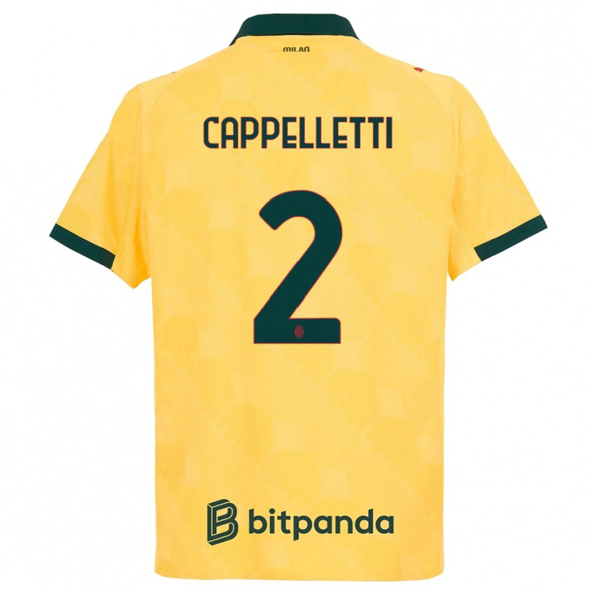 Danxen Hombre Camiseta Mattia Cappelletti #2 Amarillo Negro Equipación Tercera 2025/26 La Camisa México