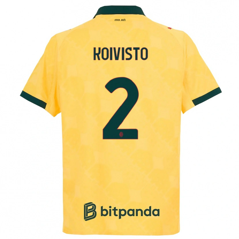 Danxen Hombre Camiseta Emma Koivisto #2 Amarillo Negro Equipación Tercera 2025/26 La Camisa México