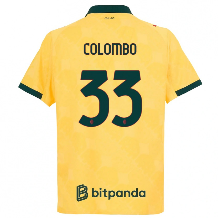 Danxen Hombre Camiseta Federico Colombo #33 Amarillo Negro Equipación Tercera 2025/26 La Camisa México