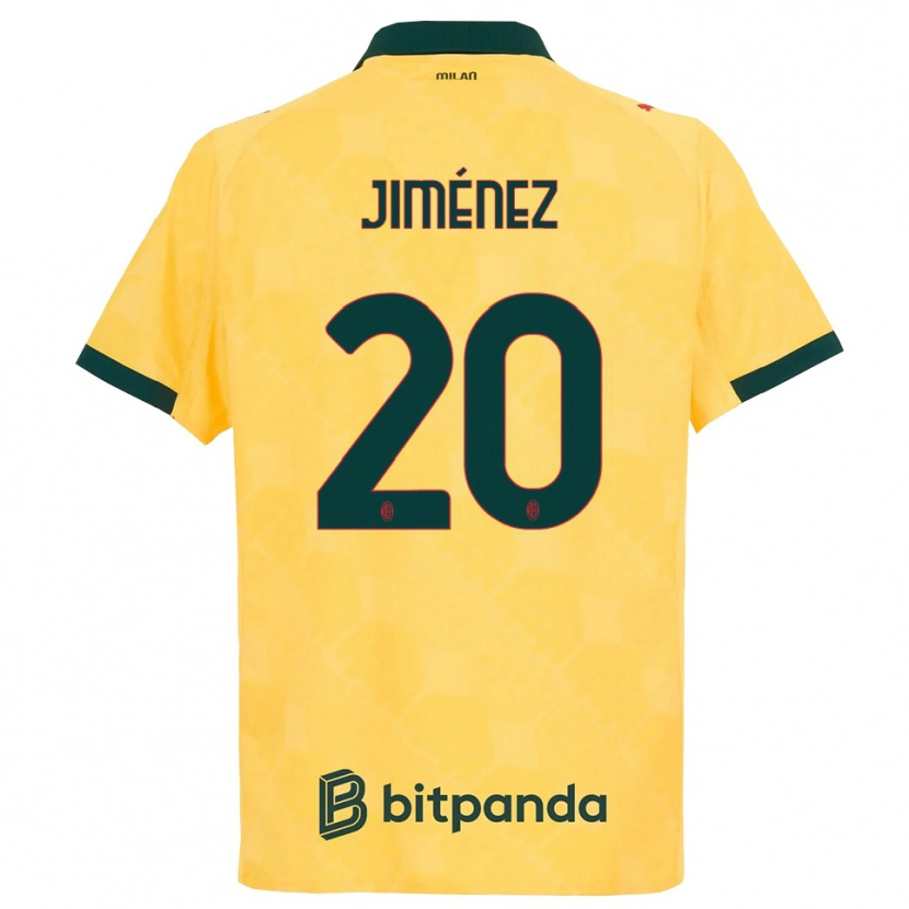 Danxen Hombre Camiseta Álex Jiménez #20 Amarillo Negro Equipación Tercera 2025/26 La Camisa México