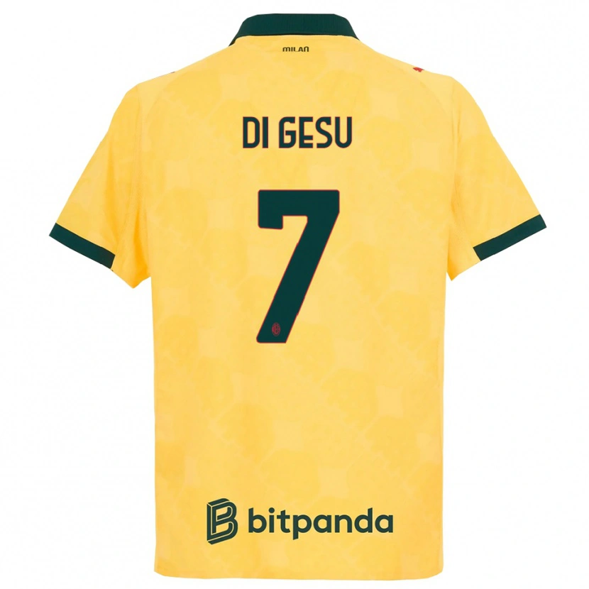 Danxen Hombre Camiseta Enrico Di Gesu #7 Amarillo Negro Equipación Tercera 2025/26 La Camisa México