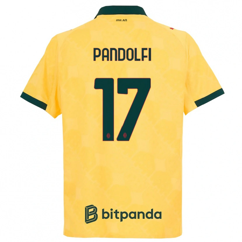 Danxen Hombre Camiseta Fabio Pandolfi #17 Amarillo Negro Equipación Tercera 2025/26 La Camisa México