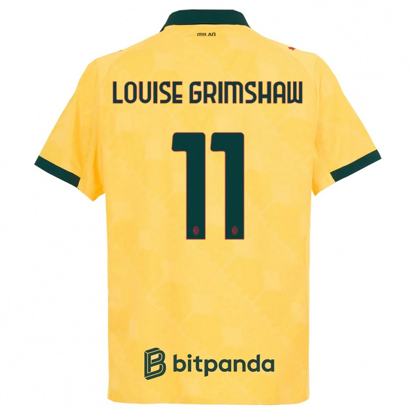 Danxen Hombre Camiseta Christy Louise Grimshaw #11 Amarillo Negro Equipación Tercera 2025/26 La Camisa México