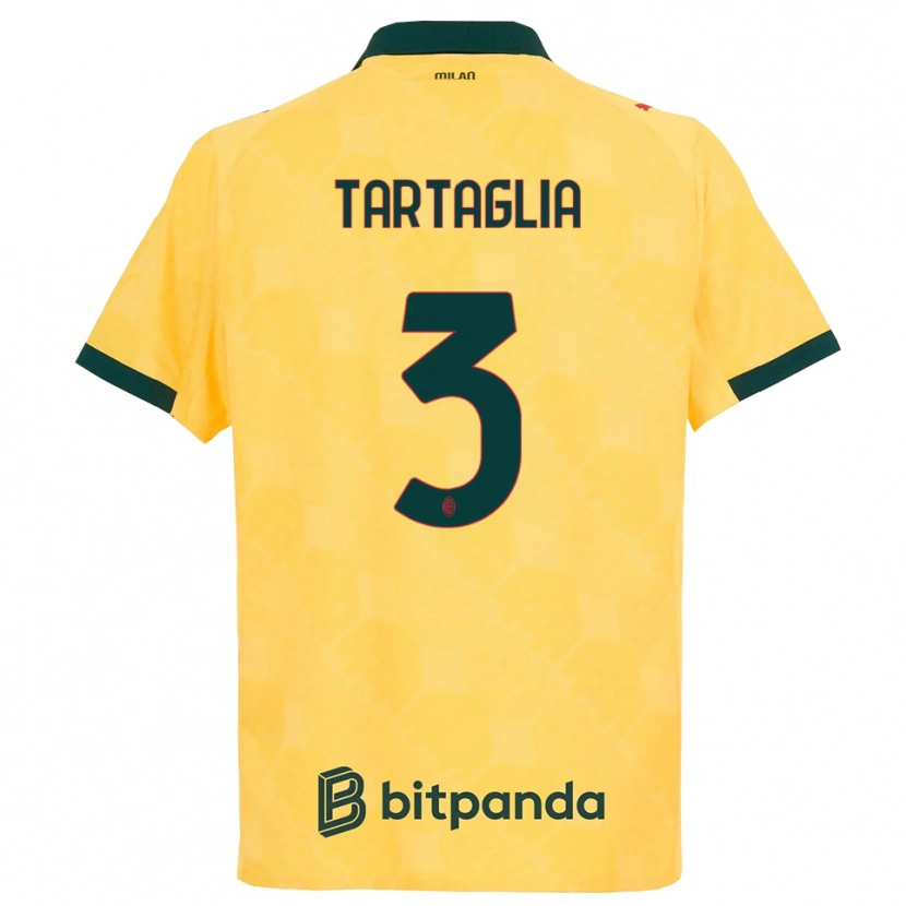 Danxen Hombre Camiseta Edoardo Tartaglia #3 Amarillo Negro Equipación Tercera 2025/26 La Camisa México