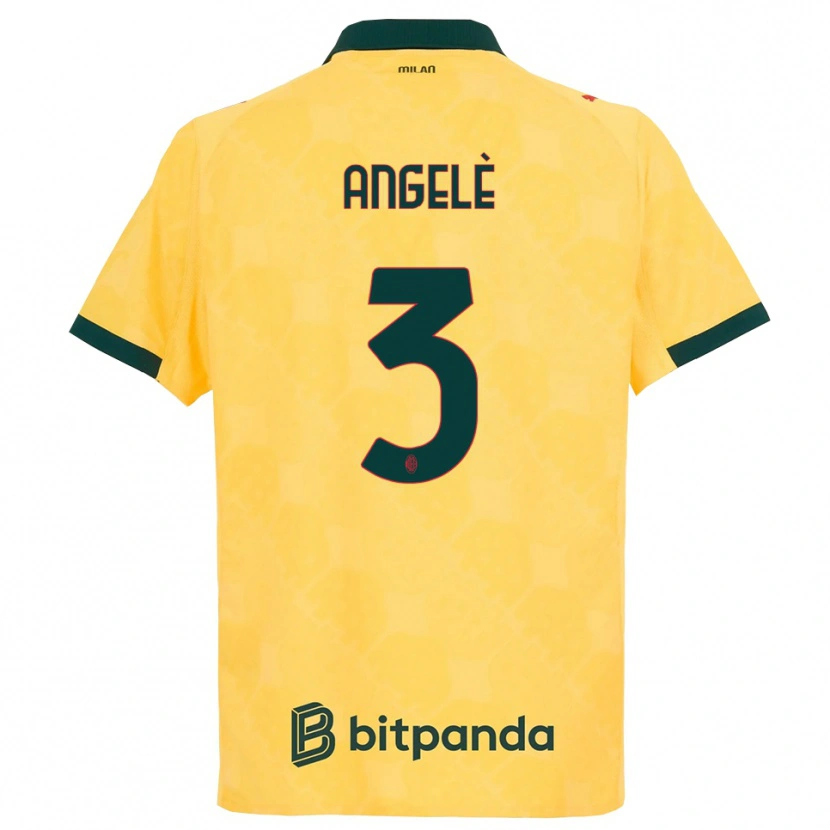 Danxen Hombre Camiseta Gregorio Angelè #3 Amarillo Negro Equipación Tercera 2025/26 La Camisa México