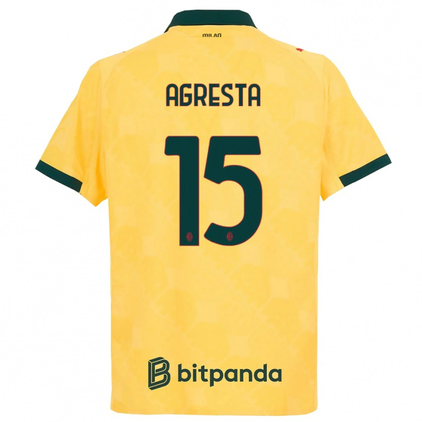 Danxen Hombre Camiseta Stefano Agresta #15 Amarillo Negro Equipación Tercera 2025/26 La Camisa México