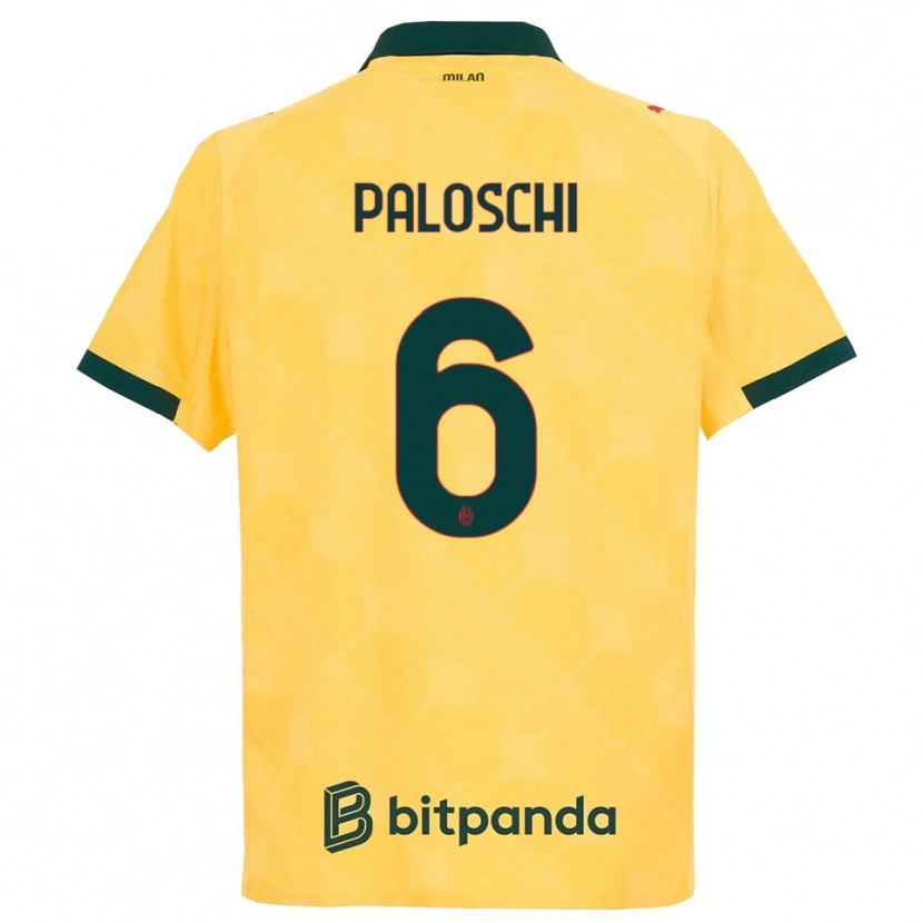 Danxen Hombre Camiseta Dorian Paloschi #6 Amarillo Negro Equipación Tercera 2025/26 La Camisa México