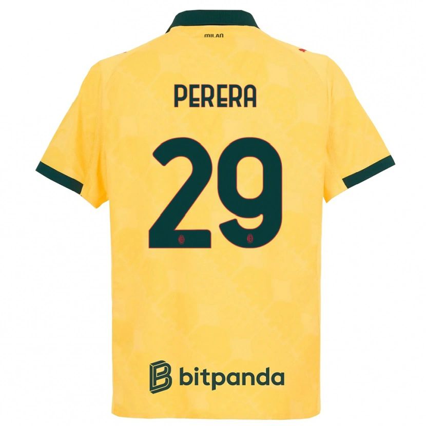 Danxen Hombre Camiseta Nirash Perera #29 Amarillo Negro Equipación Tercera 2025/26 La Camisa México