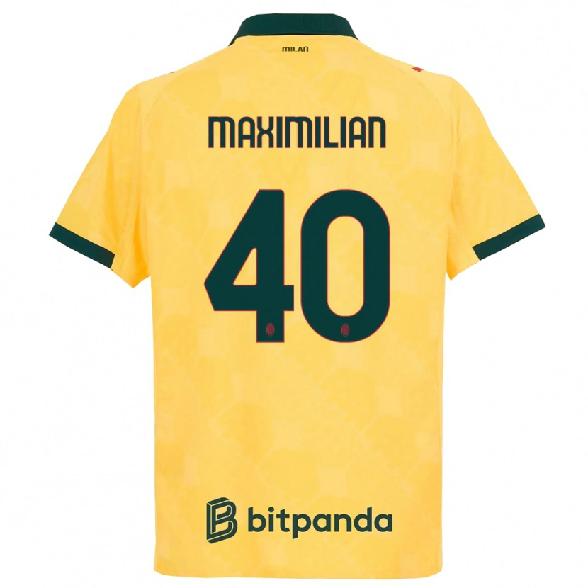 Danxen Hombre Camiseta Maximilian Ibrahimović #40 Amarillo Negro Equipación Tercera 2025/26 La Camisa México