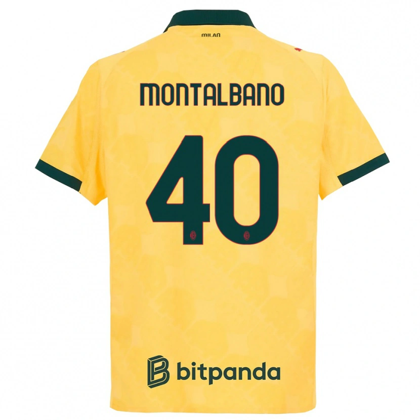 Danxen Hombre Camiseta Nicolo Montalbano #40 Amarillo Negro Equipación Tercera 2025/26 La Camisa México