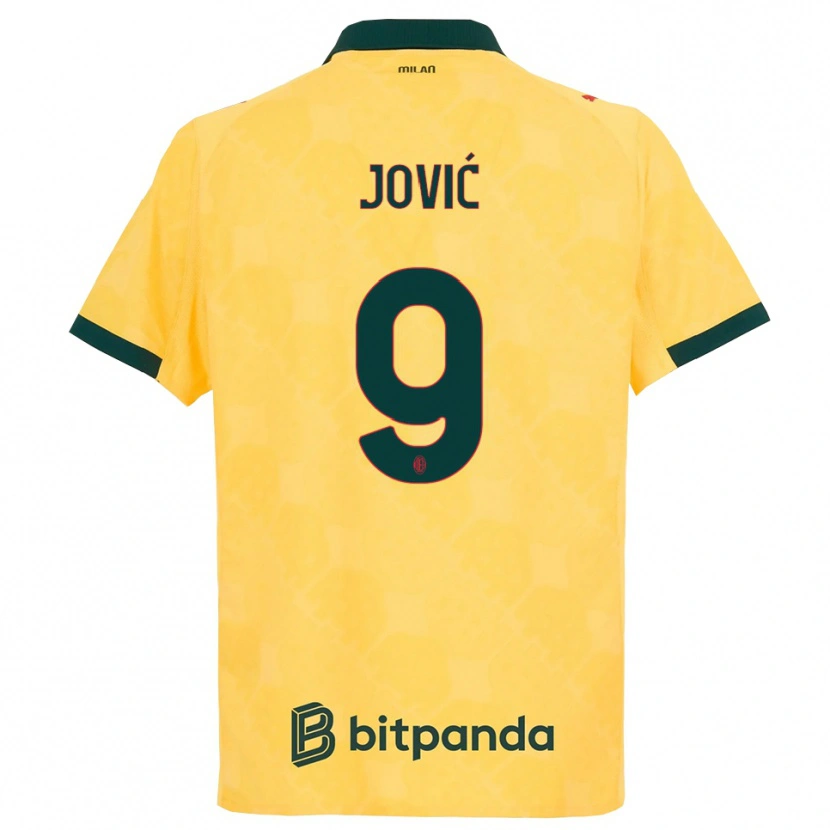 Danxen Hombre Camiseta Luka Jovic #9 Amarillo Negro Equipación Tercera 2025/26 La Camisa México