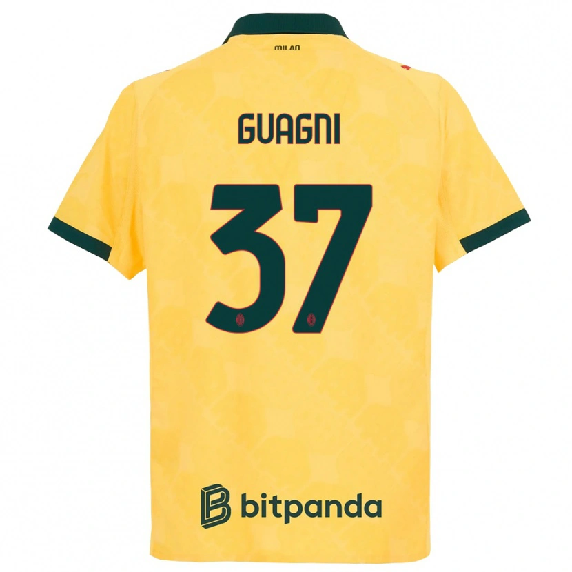 Danxen Hombre Camiseta Alia Guagni #37 Amarillo Negro Equipación Tercera 2025/26 La Camisa México