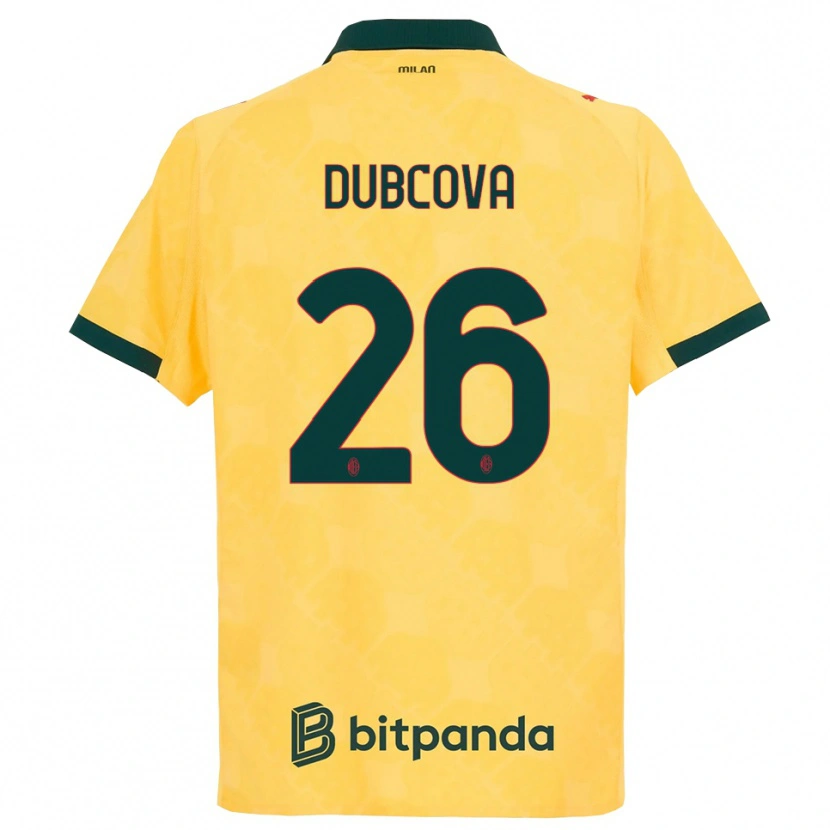 Danxen Hombre Camiseta Michaela Dubcova #26 Amarillo Negro Equipación Tercera 2025/26 La Camisa México