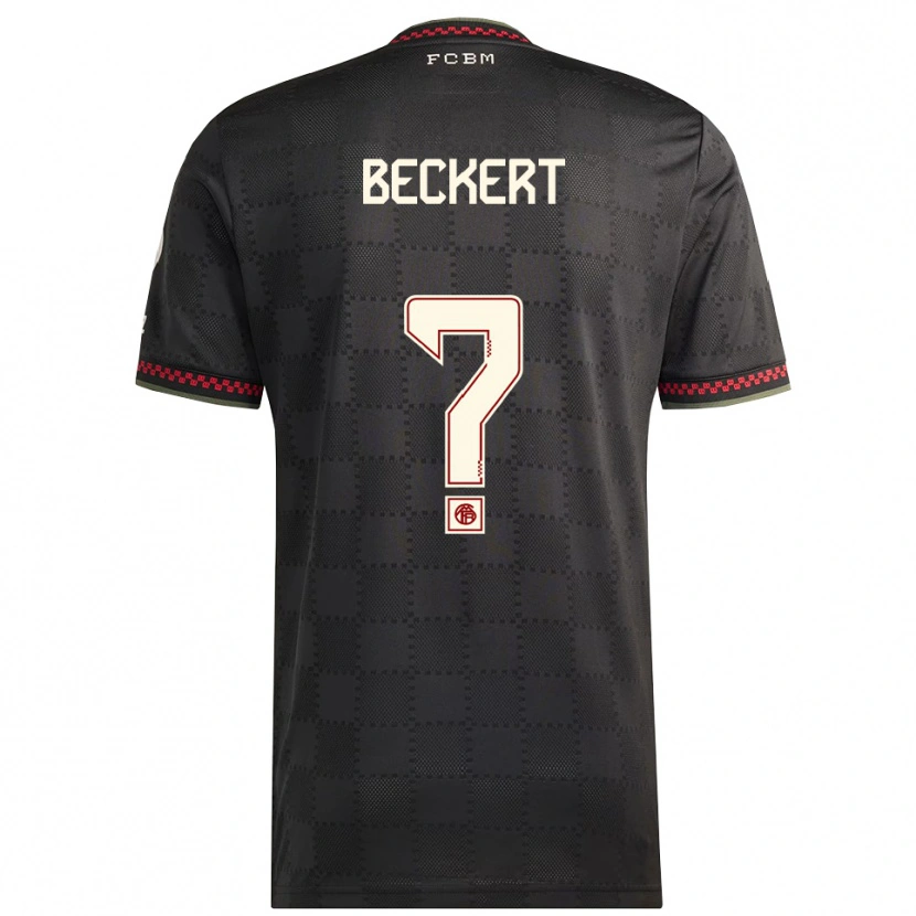 Danxen Hombre Camiseta Valentin Beckert #0 Negro Blanco Equipación Tercera 2025/26 La Camisa México