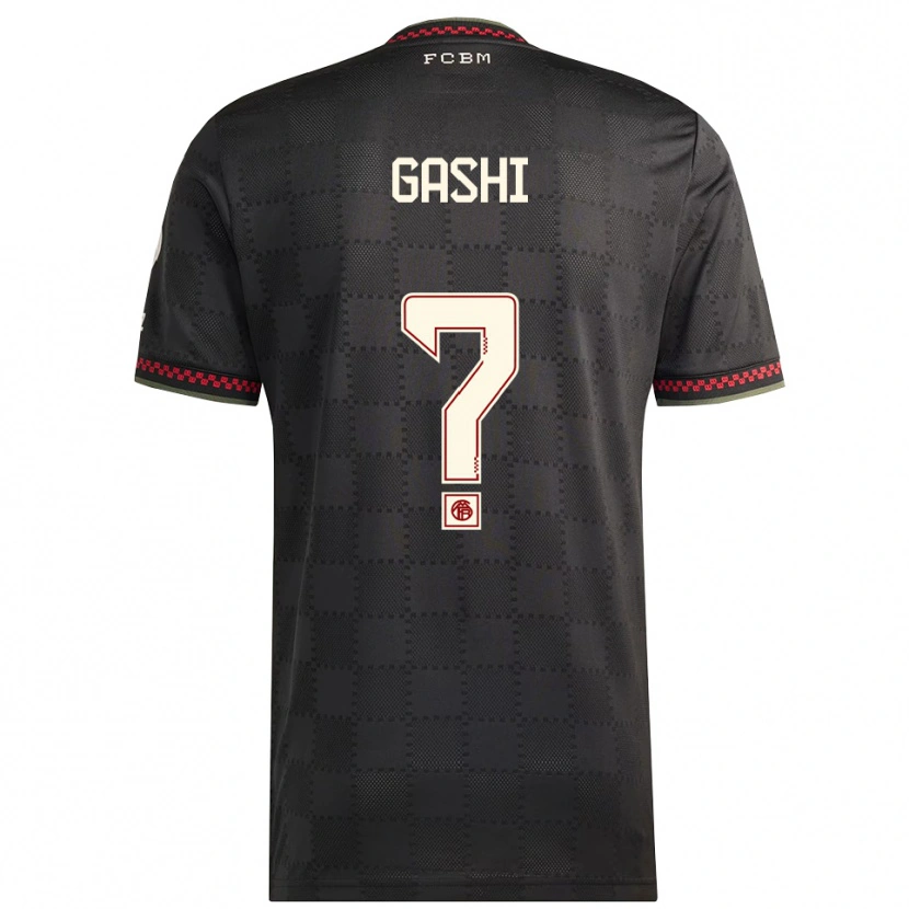 Danxen Hombre Camiseta Afrim Gashi #0 Negro Blanco Equipación Tercera 2025/26 La Camisa México