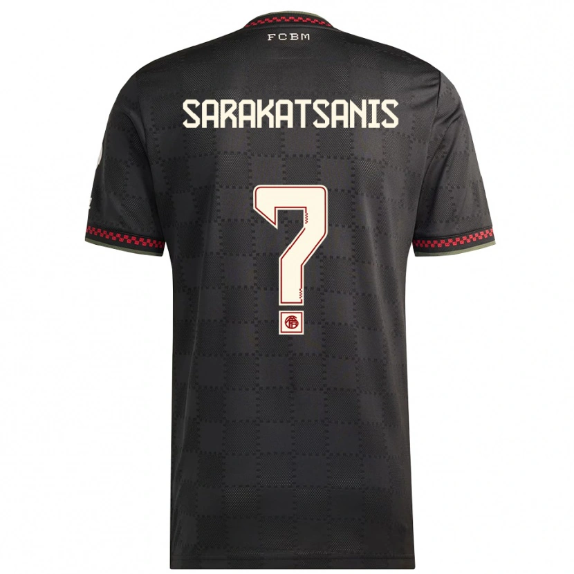 Danxen Hombre Camiseta Angelos Sarakatsanis #0 Negro Blanco Equipación Tercera 2025/26 La Camisa México