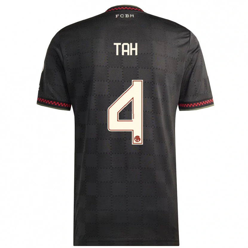Danxen Hombre Camiseta Jonathan Tah #4 Negro Blanco Equipación Tercera 2025/26 La Camisa México