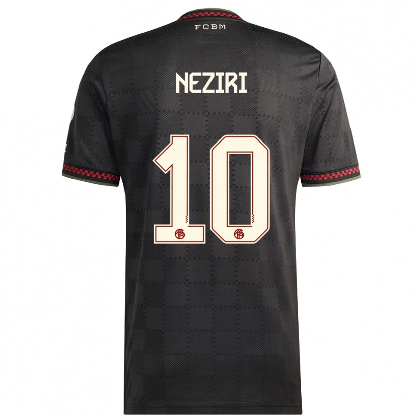 Danxen Hombre Camiseta Behar Neziri #10 Negro Blanco Equipación Tercera 2025/26 La Camisa México