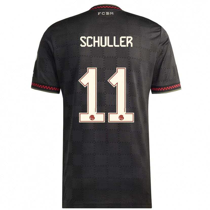 Danxen Hombre Camiseta Lea Schuller #11 Negro Blanco Equipación Tercera 2025/26 La Camisa México