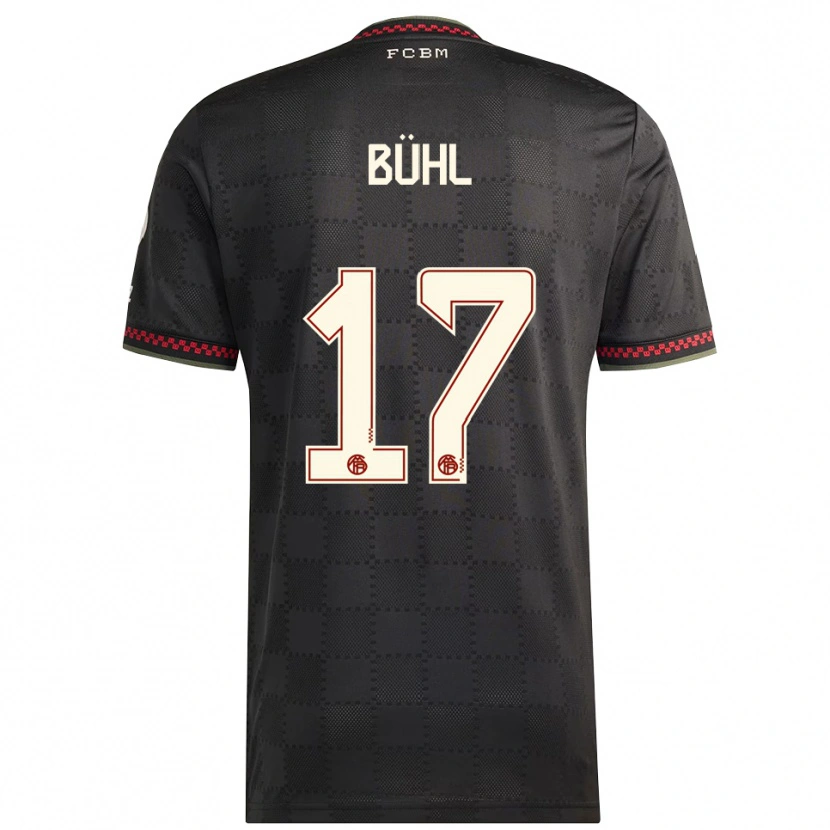Danxen Hombre Camiseta Klara Bühl #17 Negro Blanco Equipación Tercera 2025/26 La Camisa México
