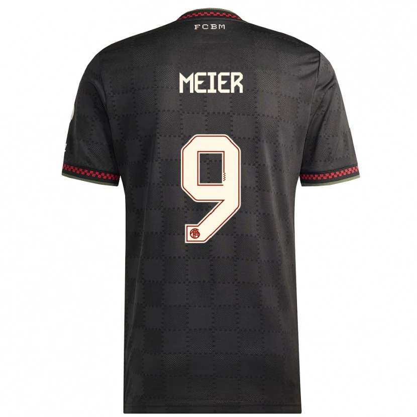 Danxen Hombre Camiseta Richard Meier #9 Negro Blanco Equipación Tercera 2025/26 La Camisa México