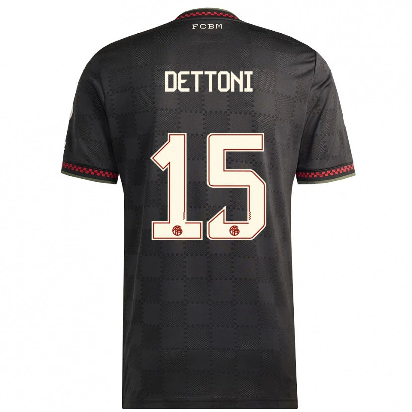 Danxen Hombre Camiseta Grayson Dettoni #15 Negro Blanco Equipación Tercera 2025/26 La Camisa México
