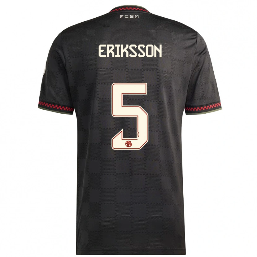 Danxen Hombre Camiseta Magdalena Eriksson #5 Negro Blanco Equipación Tercera 2025/26 La Camisa México