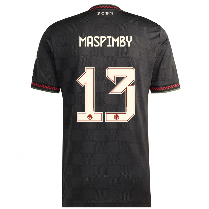 Danxen Hombre Camiseta Thibault Maspimby #13 Negro Blanco Equipación Tercera 2025/26 La Camisa México