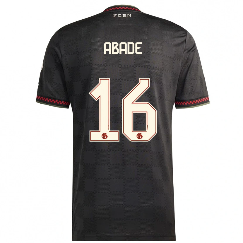 Danxen Hombre Camiseta Daniel Abade #16 Negro Blanco Equipación Tercera 2025/26 La Camisa México