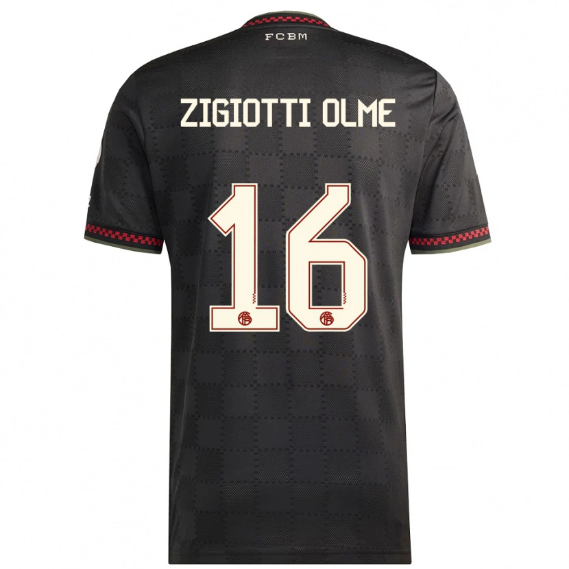 Danxen Hombre Camiseta Julia Zigiotti Olme #16 Negro Blanco Equipación Tercera 2025/26 La Camisa México