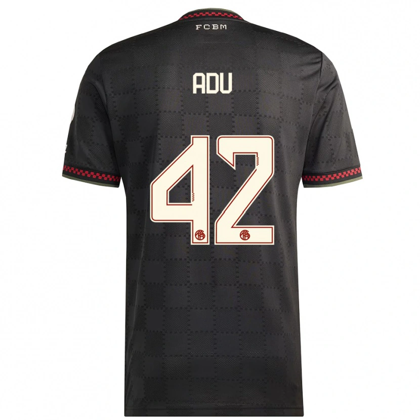 Danxen Hombre Camiseta Gibson Adu #42 Negro Blanco Equipación Tercera 2025/26 La Camisa México