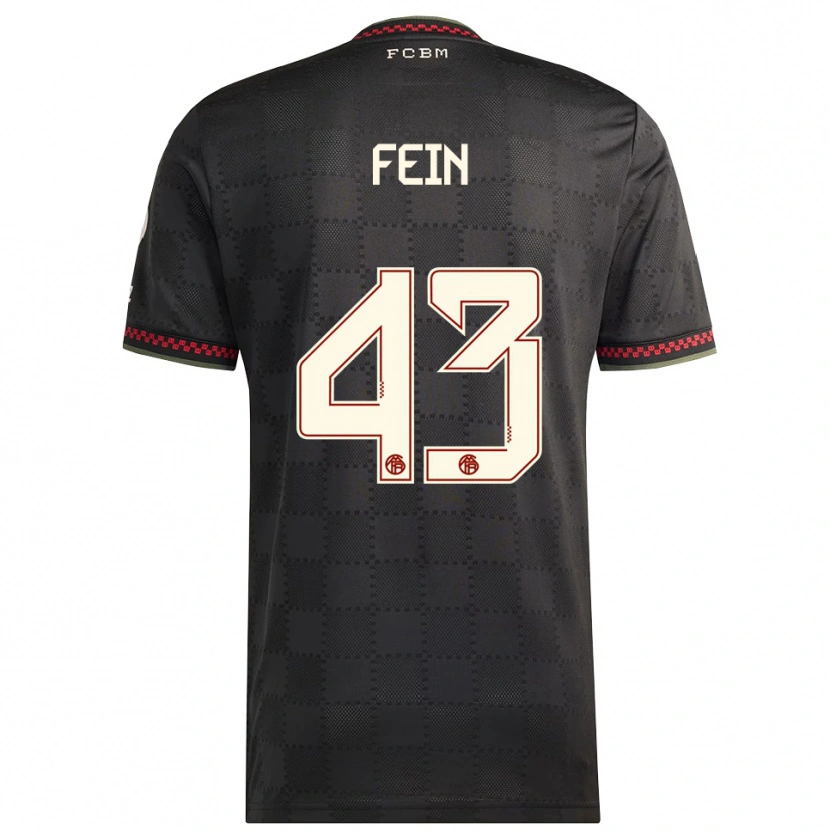 Danxen Hombre Camiseta Adrian Fein #43 Negro Blanco Equipación Tercera 2025/26 La Camisa México