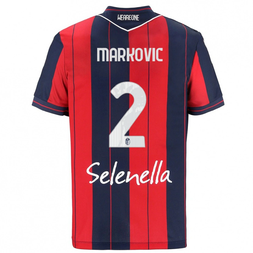 Danxen Mujer Camiseta Petar Markovic #2 Rojo Marino 1ª Equipación 2025/26 La Camisa México