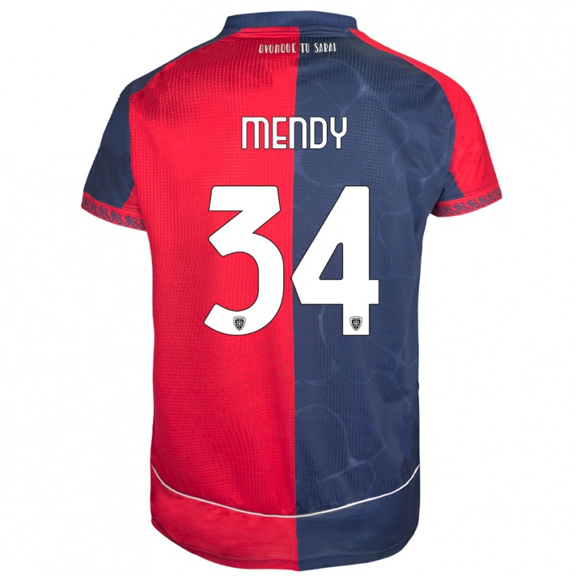 Danxen Mujer Camiseta Paul Mendy #34 Rojo Marino 1ª Equipación 2025/26 La Camisa México