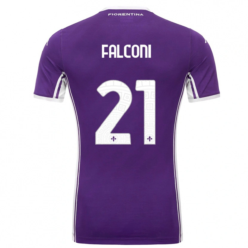 Danxen Mujer Camiseta Niccolo Falconi #21 Púrpura Blanco 1ª Equipación 2025/26 La Camisa México