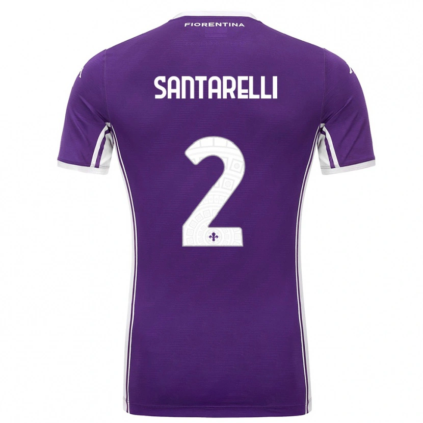 Danxen Mujer Camiseta Andrea Santarelli #2 Púrpura Blanco 1ª Equipación 2025/26 La Camisa México